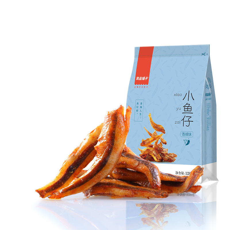 良品铺子泡椒香辣小鱼仔120g*3酱汁小鱼干特产海鲜休闲小零食包邮