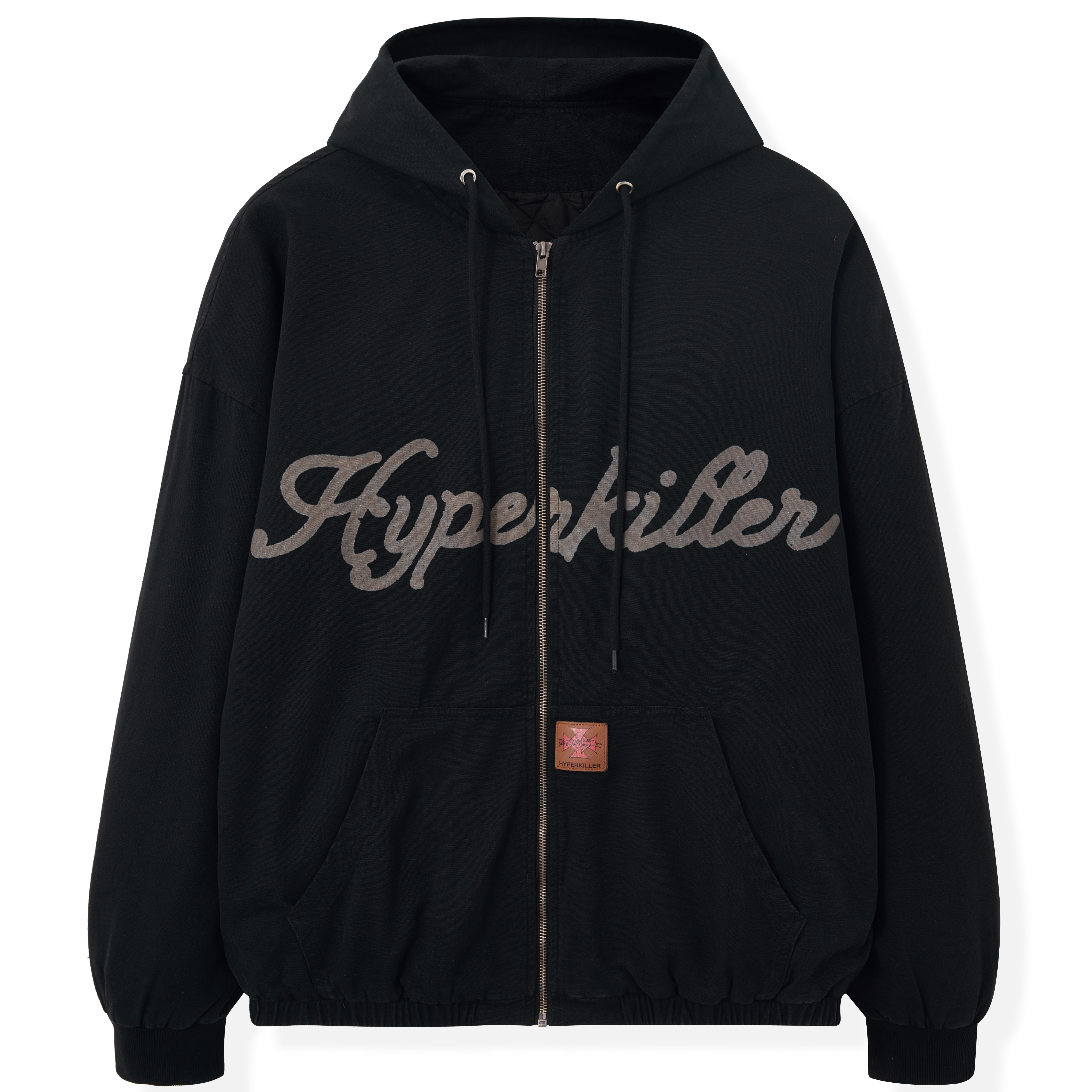 李峙锦HYPERKILLER25FW直拉连帽水洗棉服卫衣休闲秋冬保暖印花