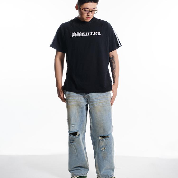 牛仔做旧长裤破洞长裤