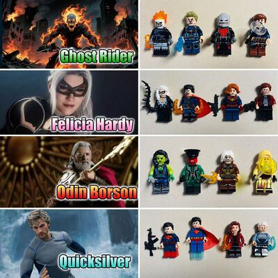 漫威人仔M组-国产-黑猫红骷髅猩红恶灵骑士蚁人超人星爵奇异博士