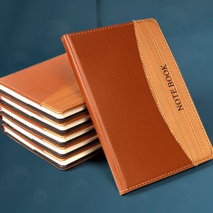申士复古牛皮皮面笔记本子A5加厚商务办公记事本B5工作日志记录本