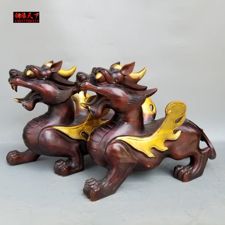 铜貔貅独角兽朝天吼天禄兽皮丘摆件家用吉祥物工艺礼品雕塑定制