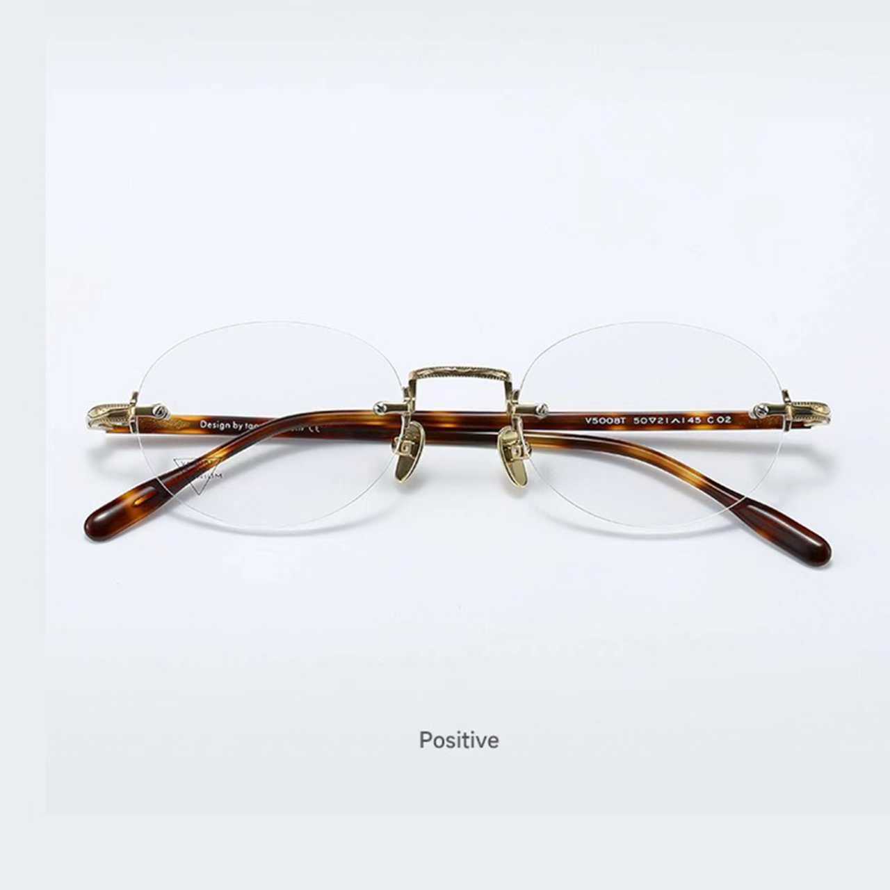 纯钛无边框椭圆形手作雕花眼镜近视可配度数女超轻高级感复古潮男