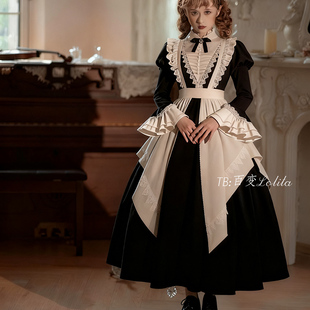 原创大码哥特修女服女仆装Lolita裙万圣节cos服古典洛丽塔cd套装