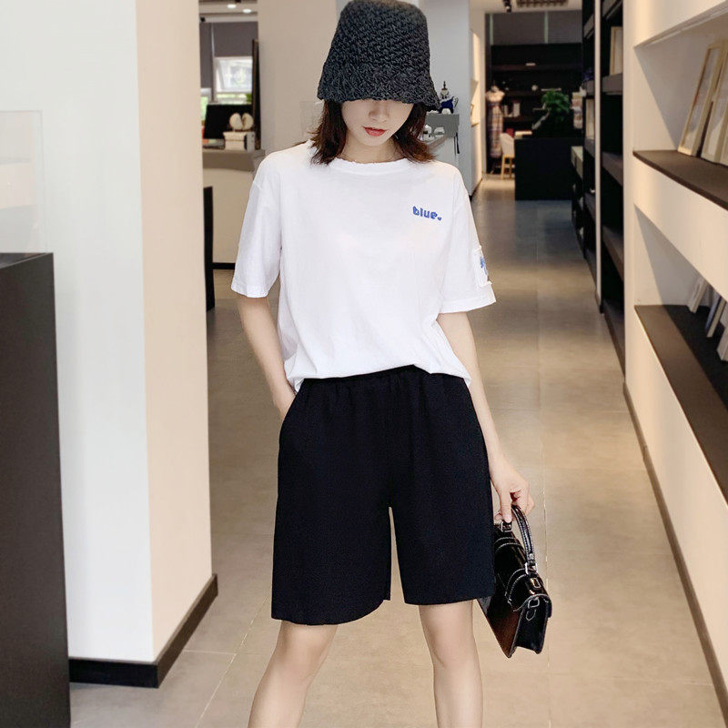 冰丝阔腿短裤女夏宽松2020新款高腰直筒中裤垂感休闲五分裤薄|msdalam kategori Butik wanita / wanita, seluar, seluar santai - dari Buy2taobao.com untuk memberikan perkhidmatan ejen Taobao profesional membeli