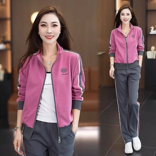 春秋运动套装女2024新款宽松洋气