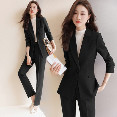 黑色西装套装女职业正装2025新款