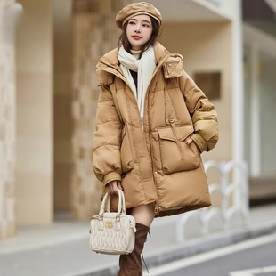 羽绒棉服女冬中长款2025新款小个子高端时尚韩版显瘦加厚外套爆款