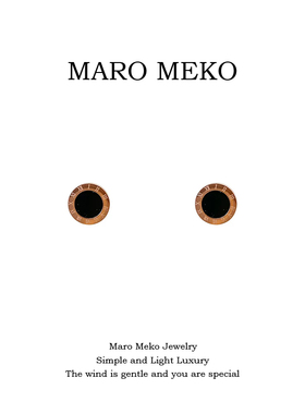 Maro Meko数字黑色圆形耳钉女设计感小众日常百搭耳环气质耳夹