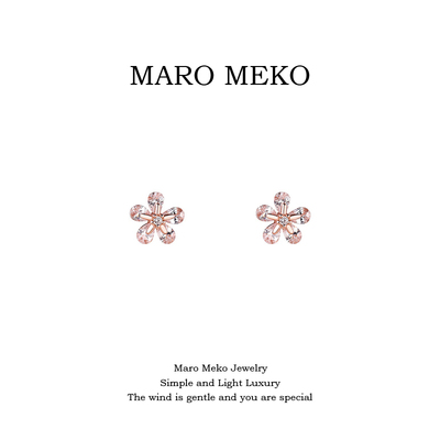 MaroMeko通体999足银花朵耳钉