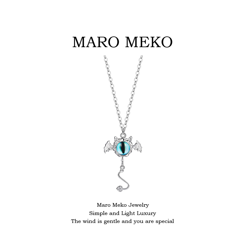 MaroMeko925银可爱小恶魔银项链