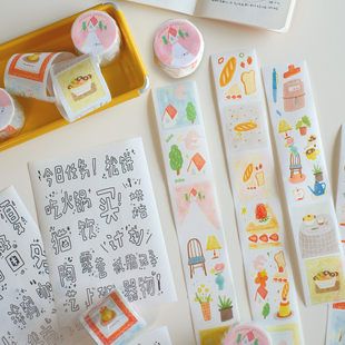橙子手帐studio新款模切和纸胶带春日款文字贴纸特油整卷手账贴纸