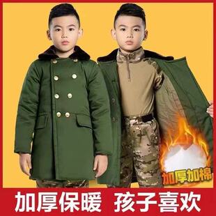 军棉大衣绿色儿童冬季加厚男女宝宝童雷锋帽小孩加厚保暖棉服棉袄