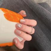 M104初恋心事闪钻爱心拼钻猫眼美甲高级显白半手工穿戴甲贴片可拆