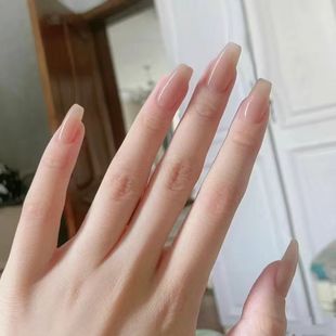 M377温柔千金许妍同款 美甲贴片可拆 裸色半手工简约高级百搭款