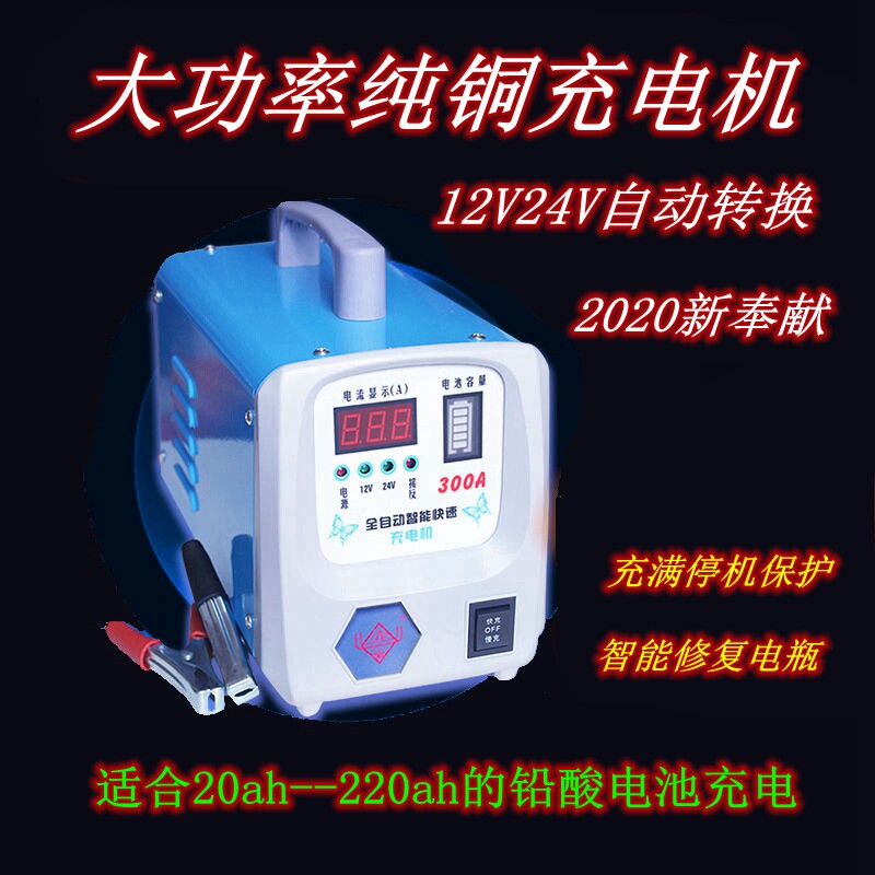 汽车电瓶充电器12v24v摩托车