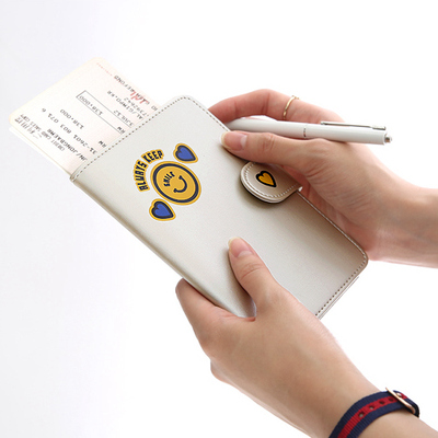 正品韩国进口Monopoly防消磁短款护照夹男女皮面护照套旅行护照包