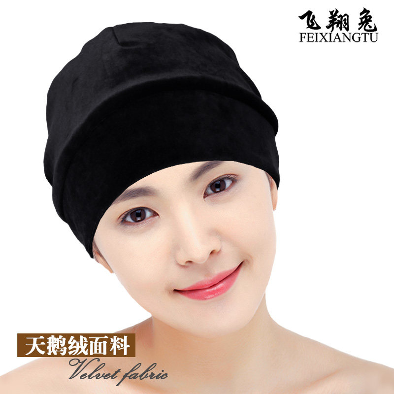 全棉睡帽纯棉秋冬薄保暖防寒男女睡觉厚化疗包头套头巾光头月子帽