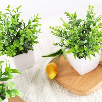 沁园春仿真绿植盆栽薰衣草尤加利家居装饰绿色植物小盆景假花摆件