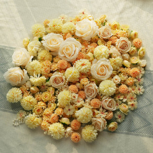 沁园春香槟仿真花头diy手工材料包手作簪花头饰花环发簪裙撑装 饰