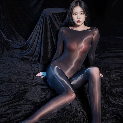 无缝前身连体衣丝袜性感丝滑男女款油亮超薄8D诱惑紧身伪娘全身袜