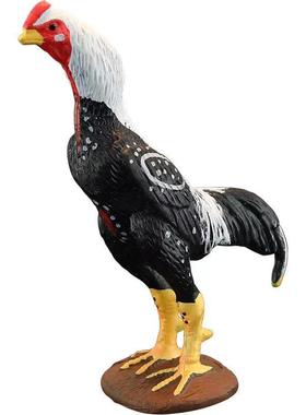 实心儿童仿真动物模型动物玩具斗鸡打鸡咬鸡军鸡早教认知礼物摆件