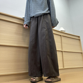 女大码 秋季 2025新款 九分休闲阔腿裤 胖mm宽松显瘦小个子弯刀气球裤