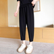 胖妹妹mm宽松显瘦老爹萝卜裤 九分休闲哈伦裤 2024新款 秋季 子 女大码