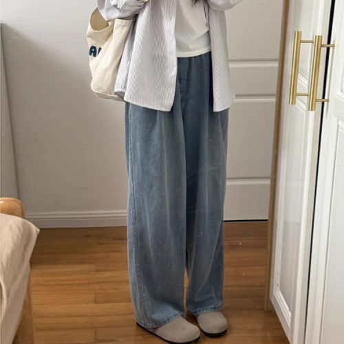 天丝牛仔阔腿裤女大码夏季