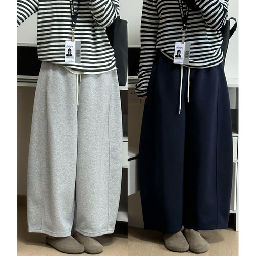 九分休闲运动卫裤女大码秋冬