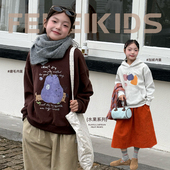 女童加绒卫衣新款 印花上衣中大童独特超好看卫衣 今年流行爆款