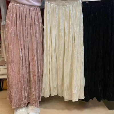 2024秋季黑色扭折A字裙