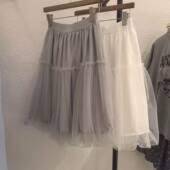 甜美162 百搭高腰欧货质感法式 2025春季 纱五分花苞裙中裙潮流时尚