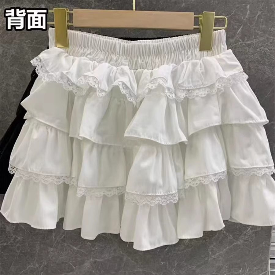 时尚2025春季白色不规则半身裙