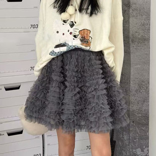 2025秋季 防走光A字裙潮流裙子显瘦半身裙高腰851 纯色纱短裙时尚