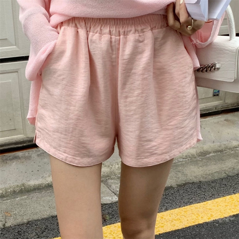2025夏季彩色丝滑高档短裤三分裤裤子女休闲裤时尚高腰显瘦韩版潮