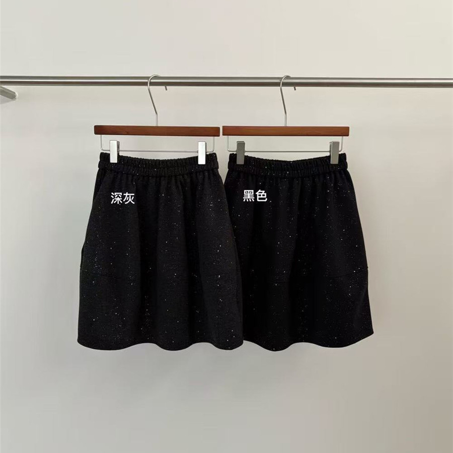 2025冬亮闪闪五分裙时尚显瘦中裙
