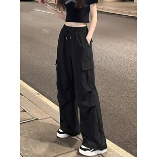 黑色工装裤女爆款2026新款秋季运动裤今年流行的休闲登山长裤子潮