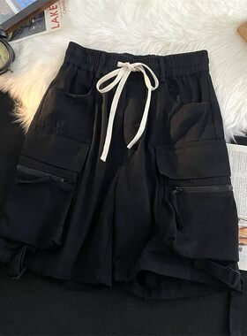 夏季美式机能工装五分短裤女