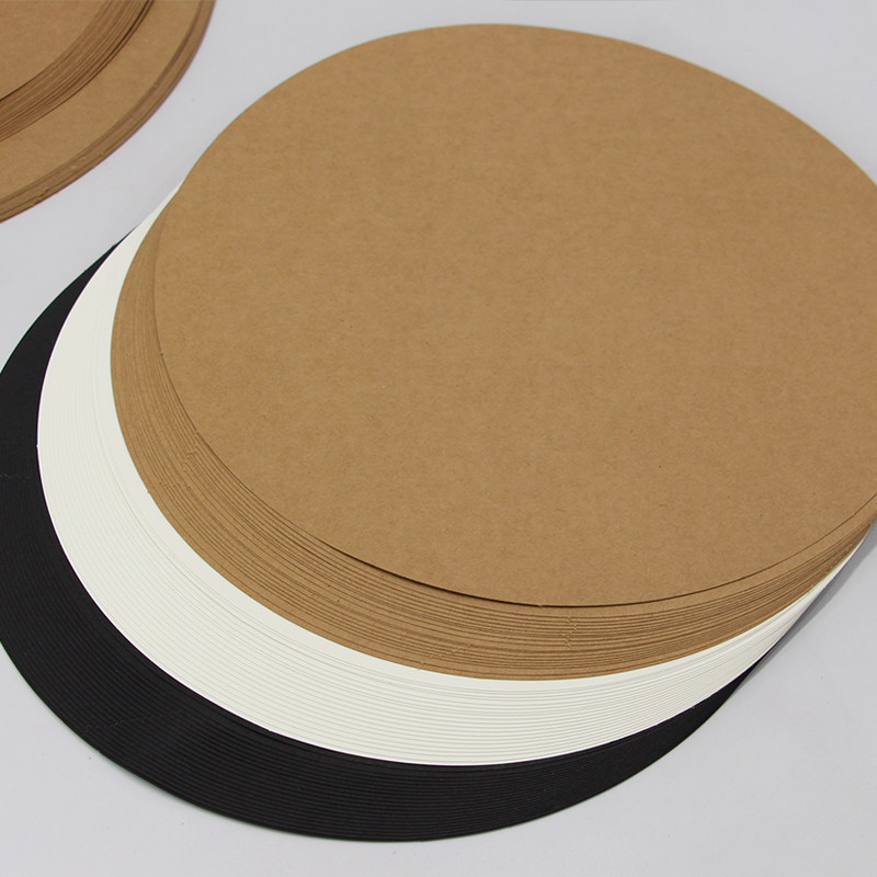 圆形绘画卡纸牛皮卡黑卡白卡油画棒素描儿童镜片牛皮纸加厚方形