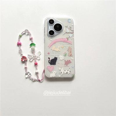 树枝猫咪狗狗双层链条华为Pura70