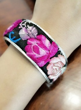 民族风老绣手镯