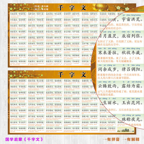 译解四言少儿启蒙增广贤文挂图