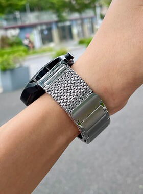 新款适用华为手表gt4表带gt3pro金属gt2编织磁吸watch4pro男女