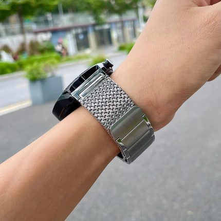 新款适用华为手表gt4表带gt3pro金属gt2编织磁吸watch4pro男女