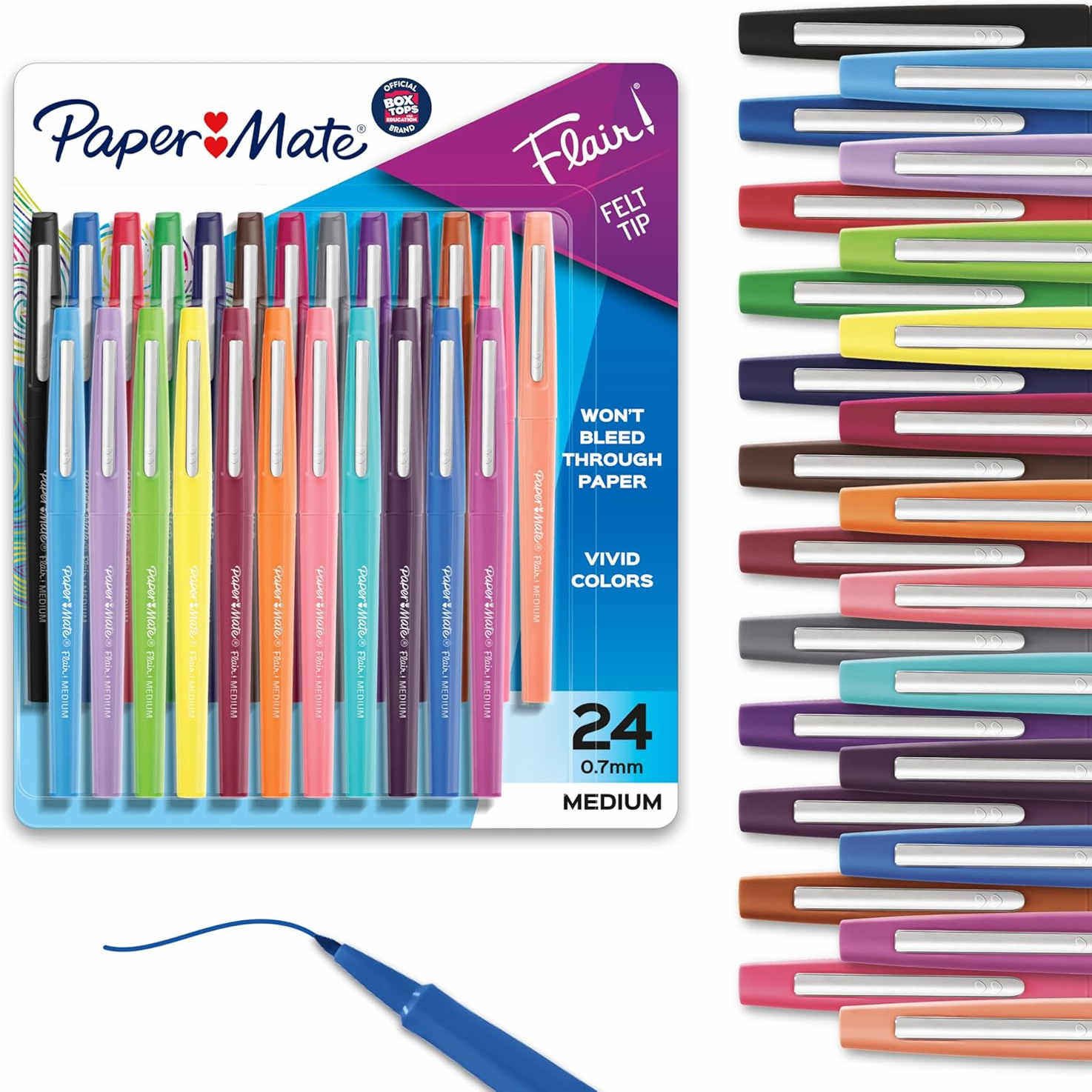 美国PaperMate缤乐美Flair Felt Tip美术绘画水彩笔6 12 24色套装