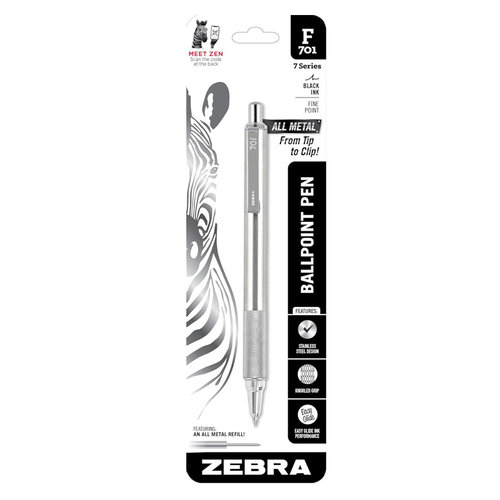 ZEBRA斑马F-701不锈钢圆珠笔0.7