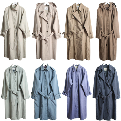 美产古着vintage复古大衣双排扣伦敦fog斜纹棉战壕风衣L100-101