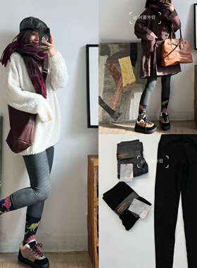 「阿董外贸」秋冬百搭弹力暖绒打底裤澳绒热皮裤柔软亲肤一体裤