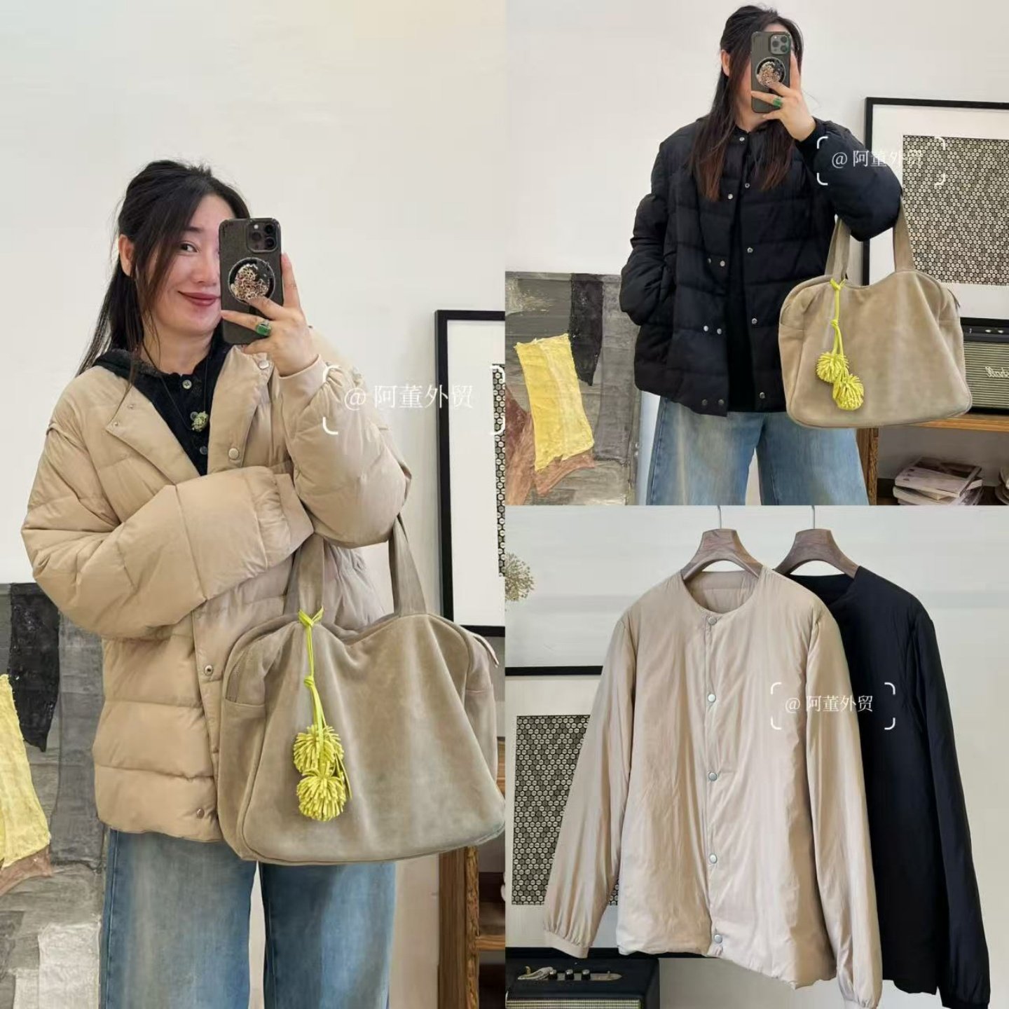 高端气质两面穿鹅绒服